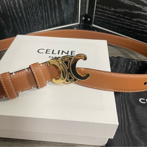 Women's Tan Belt with Gold Buckle - Picture 6 of 6